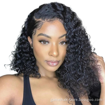 Raw Indian Cuticle Aligned Virgin Human Hair Wig For Black Women Pre Plucked Kinky Straight HD Swiss Lace Front Closure Wig